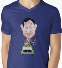Funny Drawing Caricature TV Men's V-Neck T-Shirt