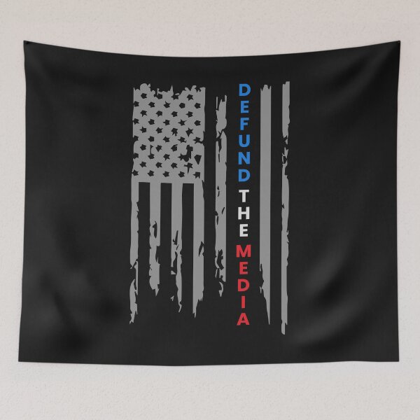 Item preview, Defund The Media | Vintage American Flag designed and sold by printondemand13.