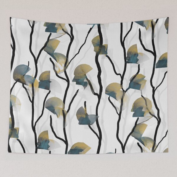 Item preview, Modern Climbing Vine -- Mustard Teal designed and sold by ArgyleImp.