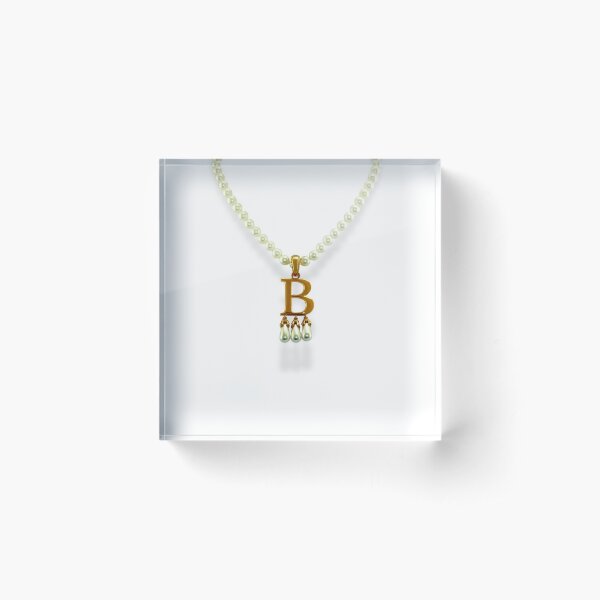 Anne Boleyn Necklace Gold Acrylic Block