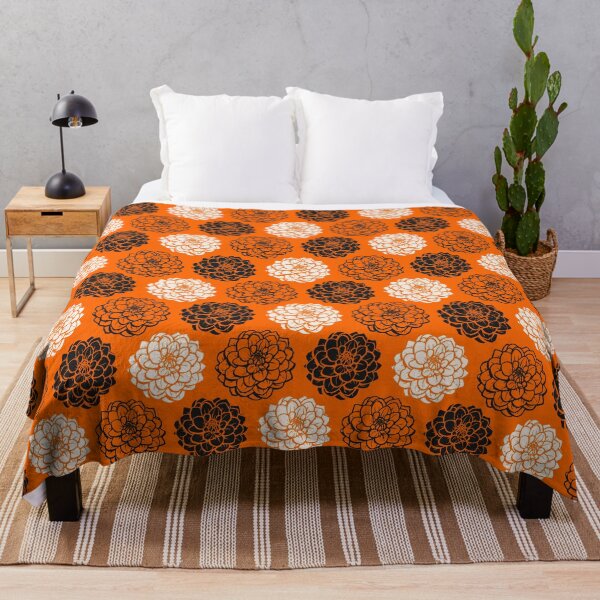 Item preview, Chrysanthemum Variations Seamless Pattern - Black, White and Orange designed and sold by Artberry.