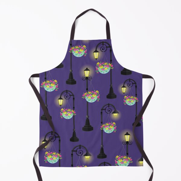 Item preview, Hanging flowers on night street light lamps pattern. designed and sold by The Pattern Mill.