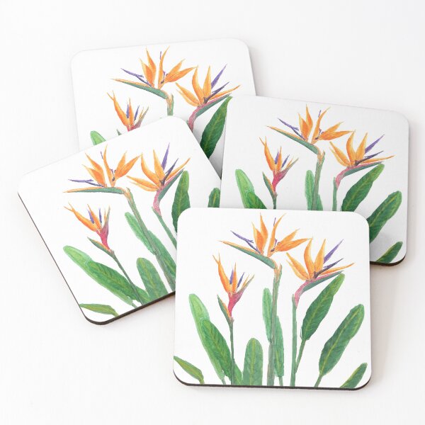 Item preview, hand painted orange bird of paradise 2020 designed and sold by ColorandColor.