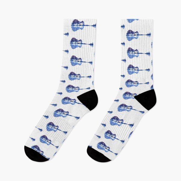 Item preview, Guitar Lake Reflections in Blues - Musician Guitar Lover designed and sold by Dibble Dabble Designs.