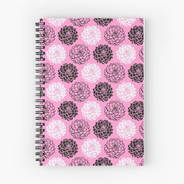 Aperçu de l'œuvre Modèle sans couture de variations de chrysanthème - noir, blanc et rose créée et vendue par Artberry.