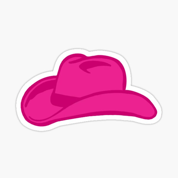 Pink Cowgirl Hat Stickers Redbubble - pink star hat roblox