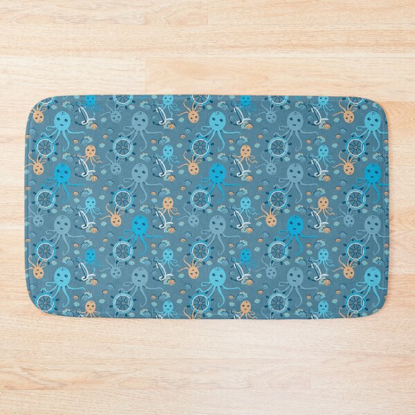 Item preview, Blue octopus on a blue background designed and sold by Alex  Blud.