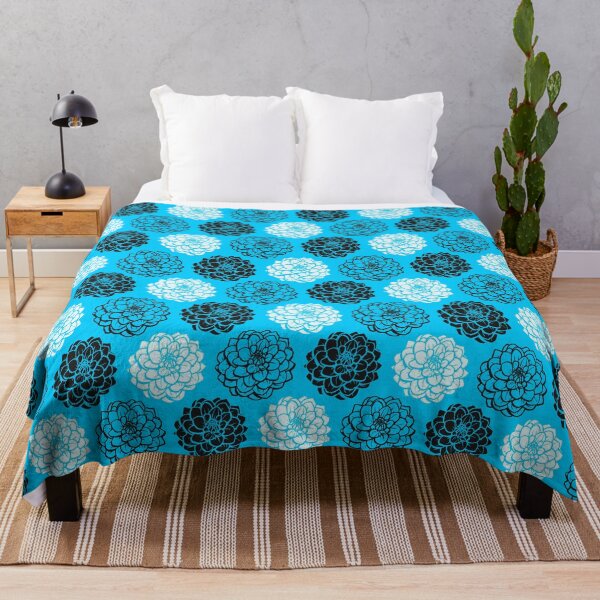 Item preview, Chrysanthemum Variations Seamless Pattern - Black, White and Sky Blue designed and sold by Artberry.