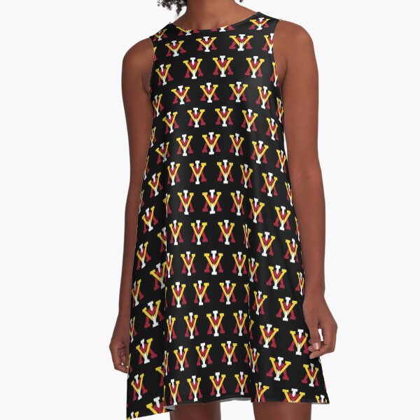 Louis Vuitton Brown & White Geometric Print A-Line Dress with