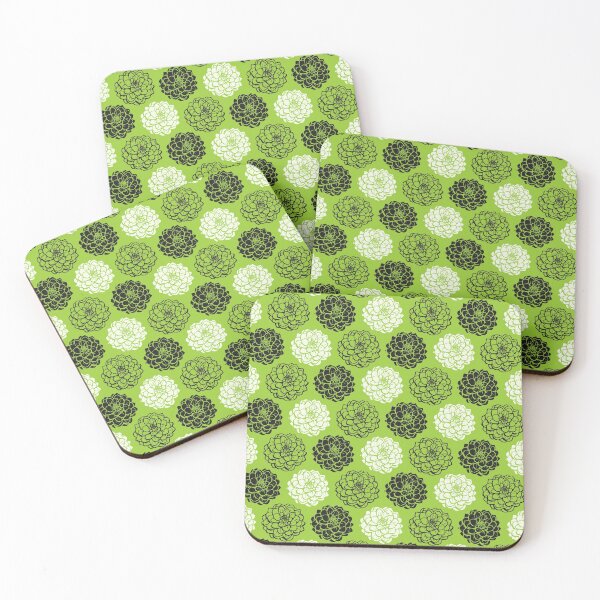 Item preview, Chrysanthemum Variations Seamless Pattern - Black, White and Martian Green designed and sold by Artberry.