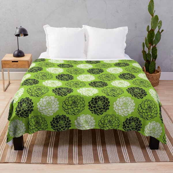 Item preview, Chrysanthemum Variations Seamless Pattern - Black, White and Martian Green designed and sold by Artberry.