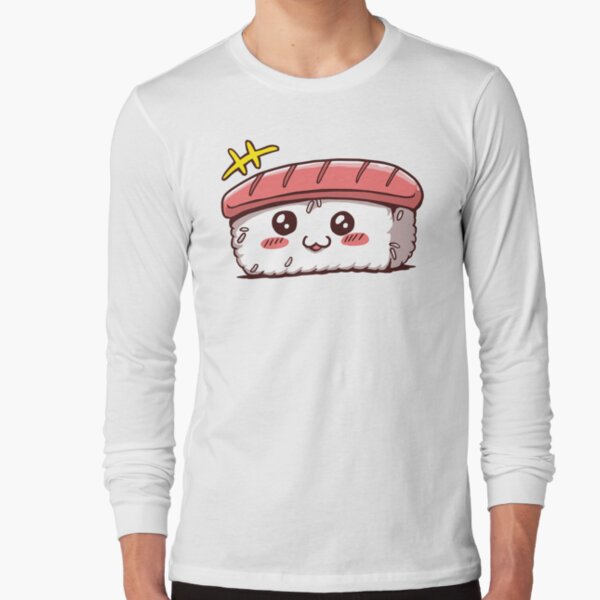 Kawaii Sushi Cannon Ball Japanese Soy Sauce Anime Foodie Long Sleeve T-Shirt