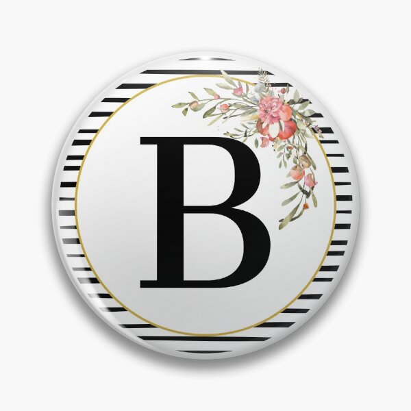 Item preview, Stripes Floral Wreath Bouquet Arrangement Monogram Letter B designed and sold by TheFamilyVan.