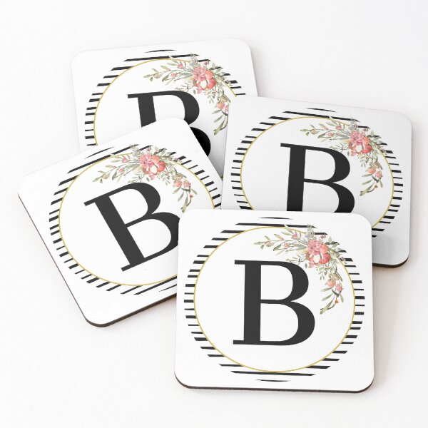 Item preview, Stripes Floral Wreath Bouquet Arrangement Monogram Letter B designed and sold by TheFamilyVan.
