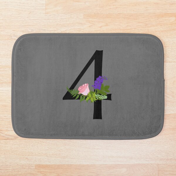 Item preview, Black floral number 4 designed and sold by Robloz.