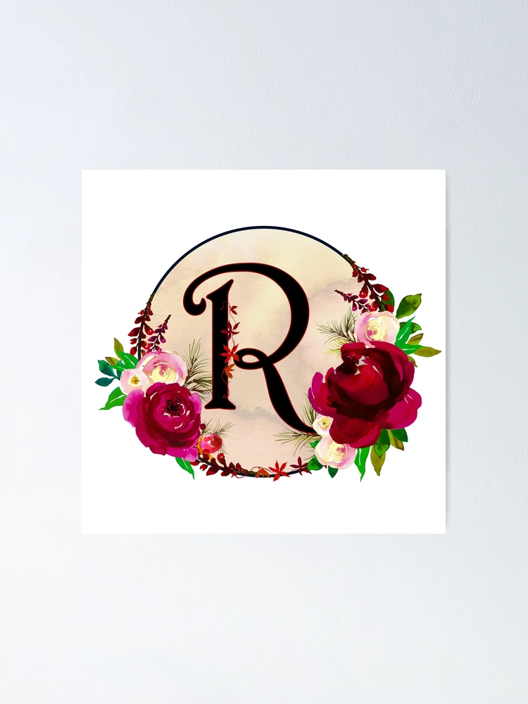  VEHFA Red Monogram Letter X with Red Floral Shower