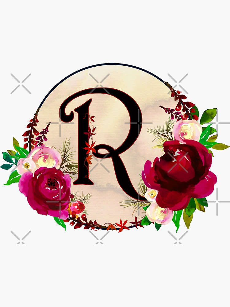  VEHFA Red Monogram Letter X with Red Floral Shower