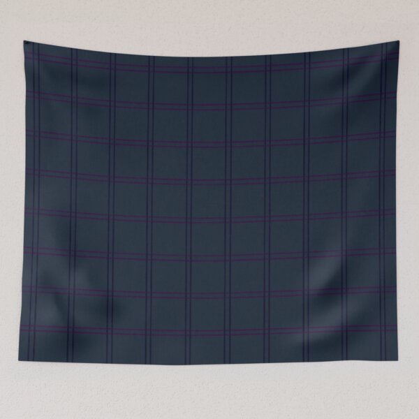 Item preview, Traditional Japanese Vintage Thin Plaid Koushi Pattern in Navy Indigo and Black designed and sold by Charredsky.