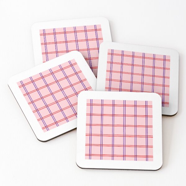 Item preview, Traditional Japanese Vintage Thin Plaid Koushi Pattern in Pastel Pink designed and sold by Charredsky.