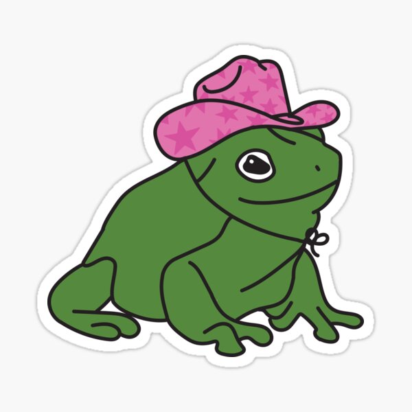 Grenouille avec un chapeau de cowboy rose Sticker