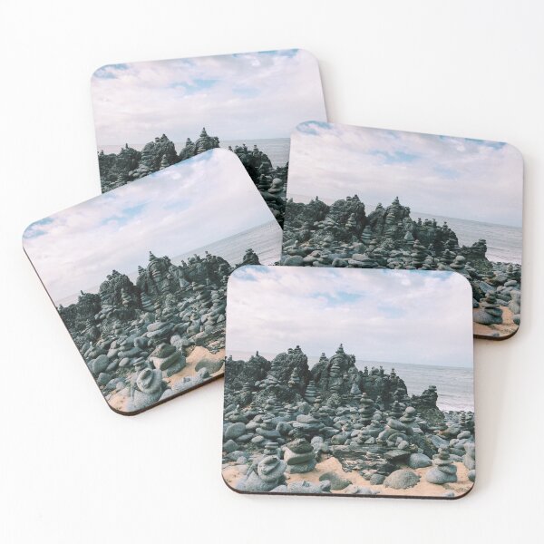 Item preview, Stone Piles on Beach designed and sold by freshlawndry.