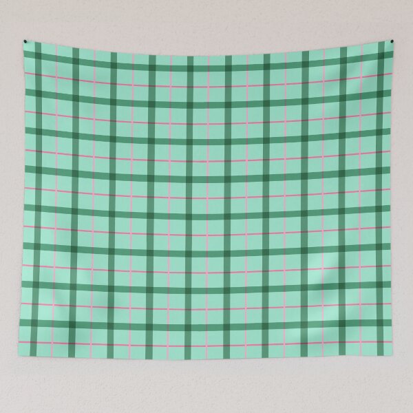 Item preview, Traditional Japanese Vintage Thin Plaid Koushi Pattern in Pastel Green designed and sold by Charredsky.