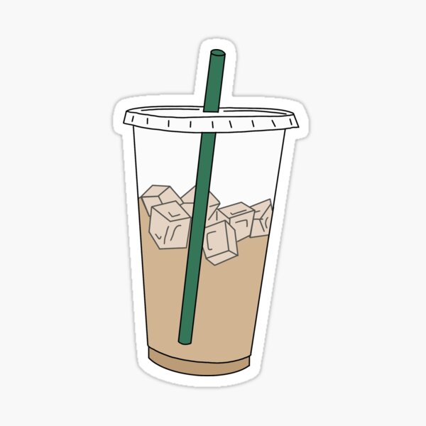 Cute Iced Coffee Cups - Classic Brown Sticker for Sale by