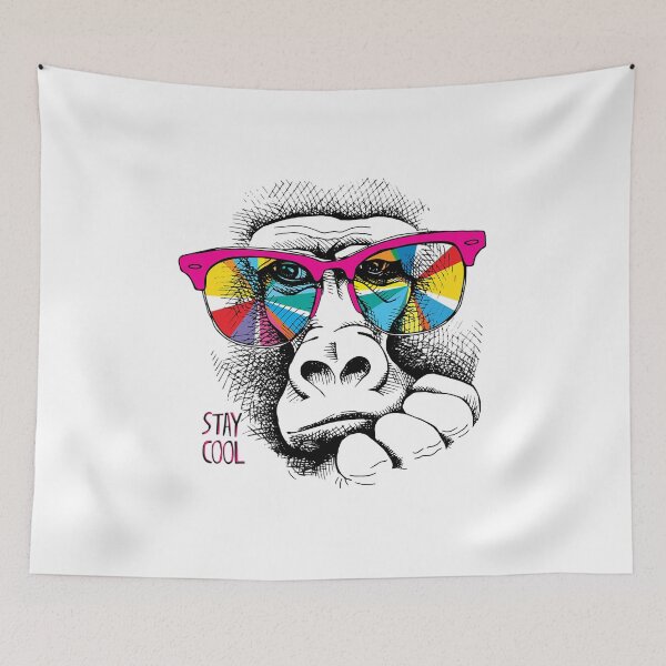 Item preview, Monkey in a Rainbow Color Glasses, Stay cool designed and sold by yassinehelal.