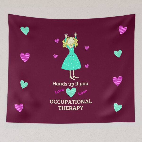 Item preview, Occupational therapy hands up if you love OT burgundy designed and sold by GrammarDance.
