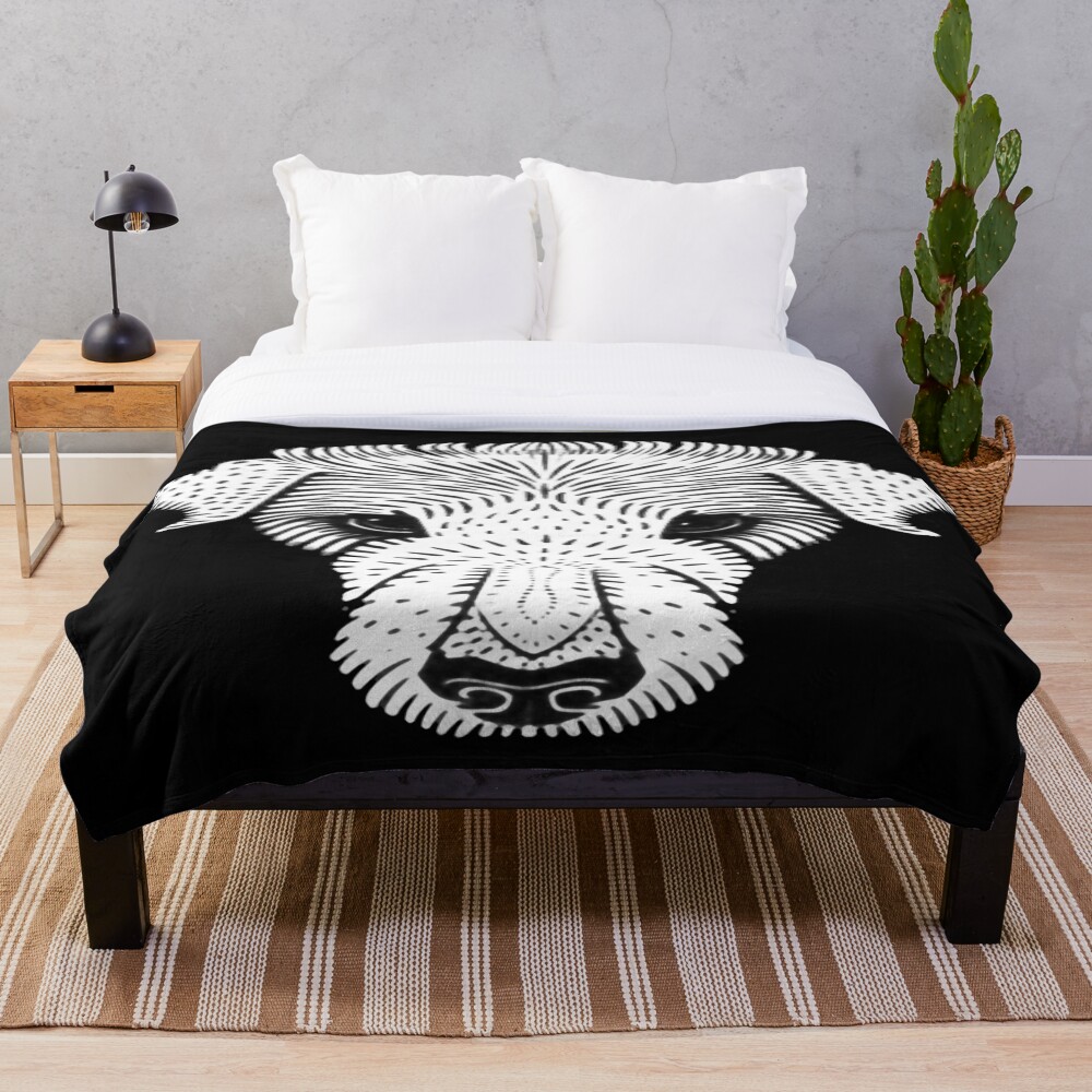 The Dog - vintage abstract design on a throw blanket