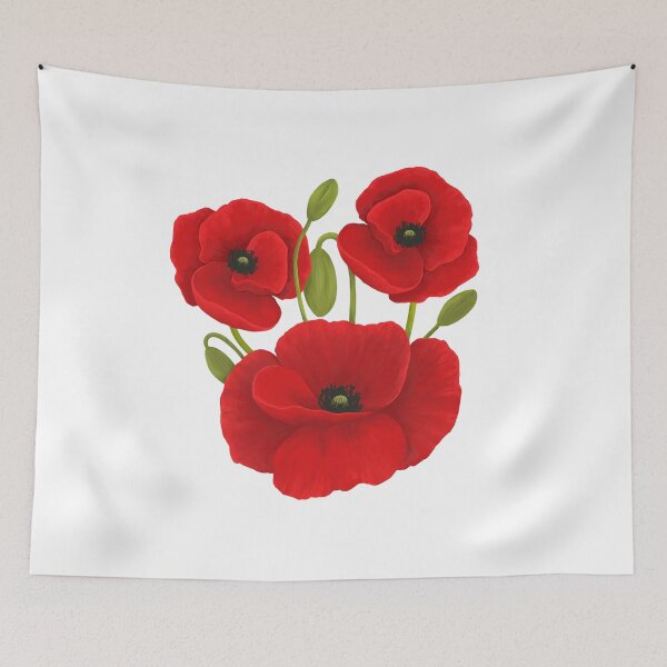 Item preview, Red Poppy Flowers designed and sold by Kraina.