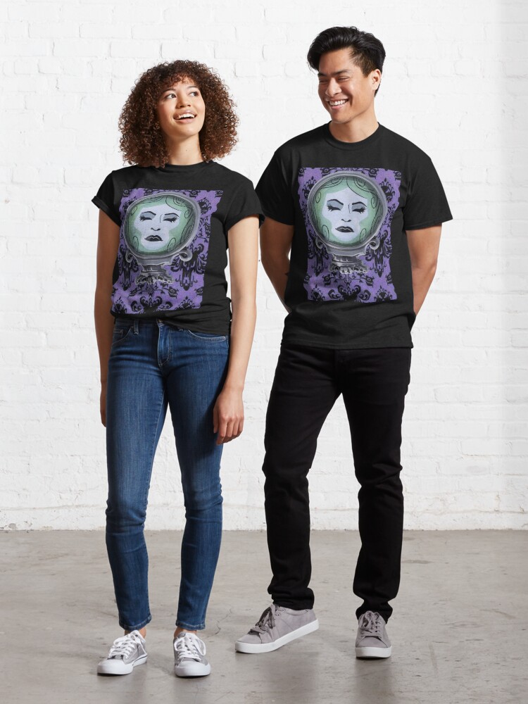 Haunted Mansion Purple Wallpaper with Madame Leota Crystal Ball | Classic  T-Shirt