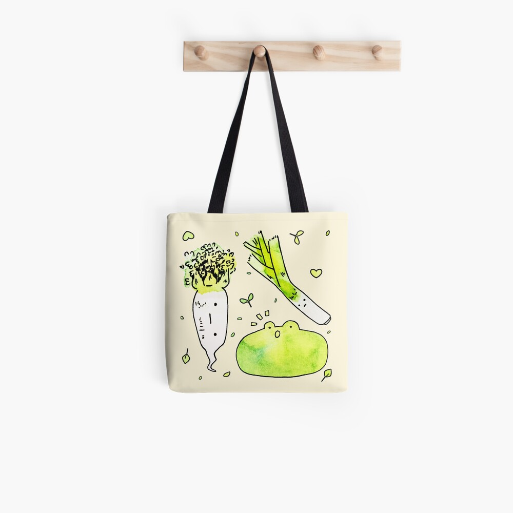 Frog and Veggies Tote Bag