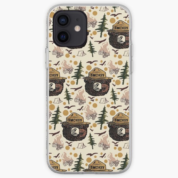 Retro Smokey bear pattern iPhone Soft Case