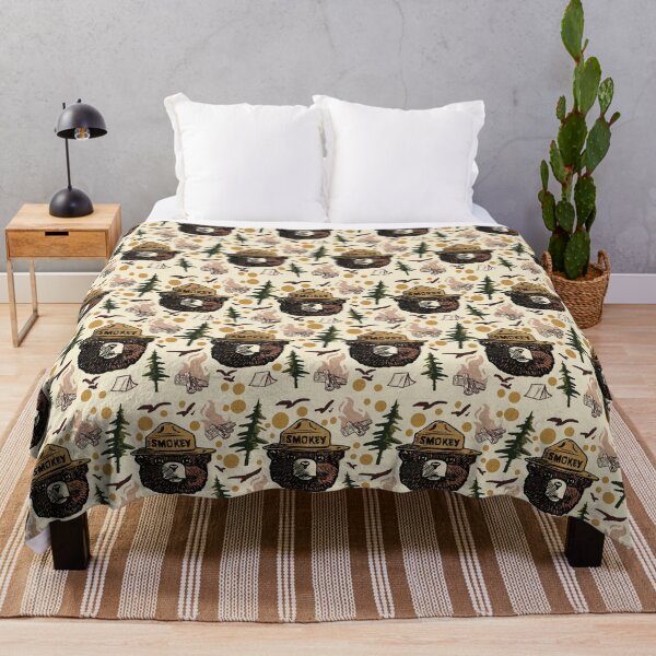 Retro Smokey bear pattern Throw Blanket