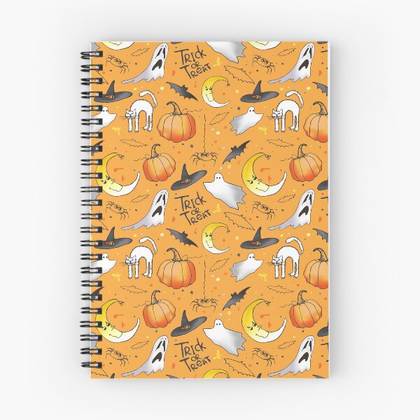 Item preview, Halloween Pumpkins Ghosts Witch Candy Corn Bats Skulls Cats designed and sold by teamhani.