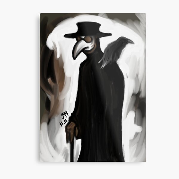 Doctor and Raven Metal Print