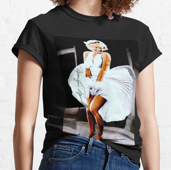 Marilyn Monroe with White Dress Flying Up Over Subway Classic T-Shirt