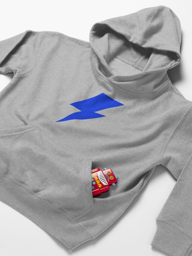Alternate view of Blue Lightning bolt Kids Pullover Hoodie