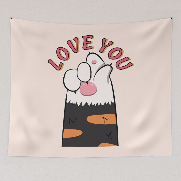 Item preview, Cute Cat Finger Love Sign - Love You designed and sold by LotusBlue77.