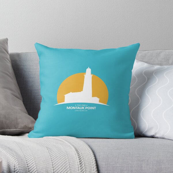 Montauk Lighthouse Sun Throw Pillow