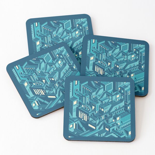 ISO CITY POSTER Coasters (Set of 4)