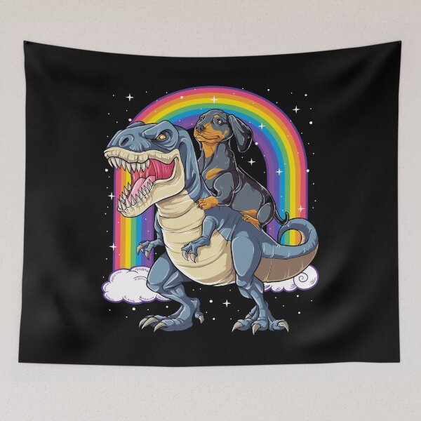 Item preview, Dachshund Riding Dinosaur T rex Shirt for Men Women Boys Girls Kids Rainbow Dog Lover Gifts designed and sold by LiqueGifts.