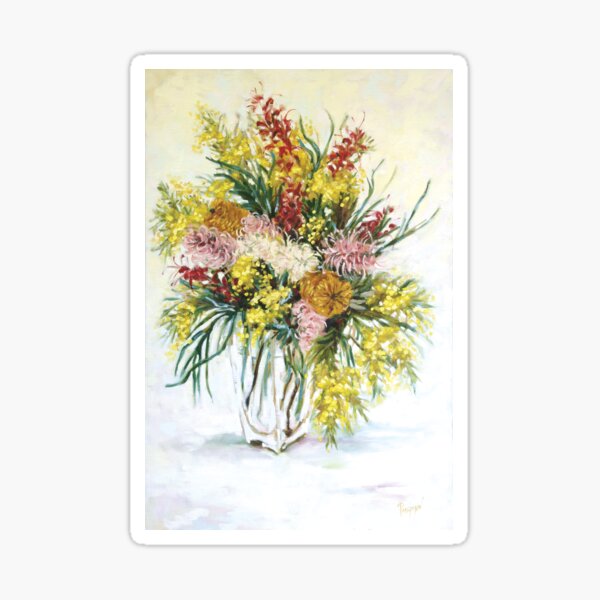 Australian Native Flowers in a Vase Sticker