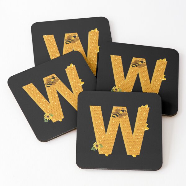 Item preview, Alphabet W Honeycomb Bee designed and sold by Fas Designs.