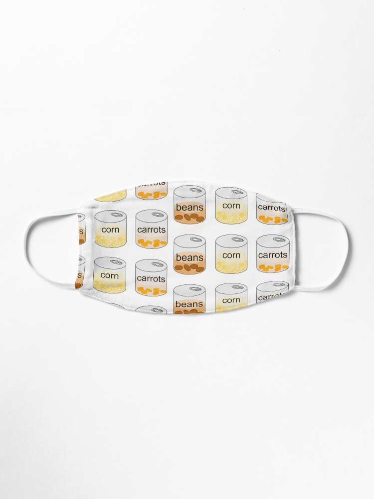 Canned Goods Corn Beans Carrots Mask By Feckbrand Redbubble - roblox oof mask by feckbrand redbubble