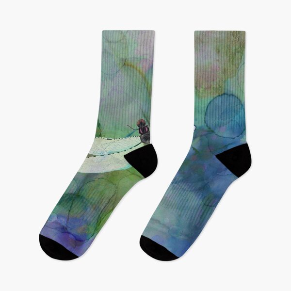Item preview, Dragonfly watercolor marbling  designed and sold by Sue Zipkin.