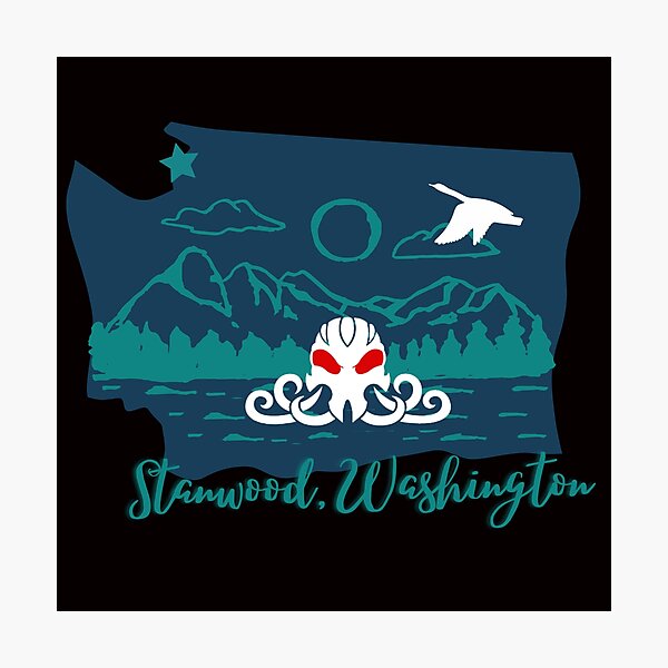 STC Logo Stanwood with Snow Goose Photographic Print