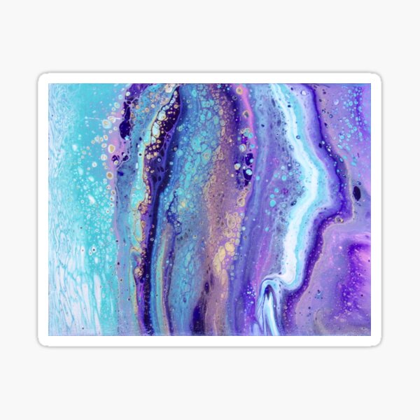 Blue and Purple Acrylic Pour Sticker