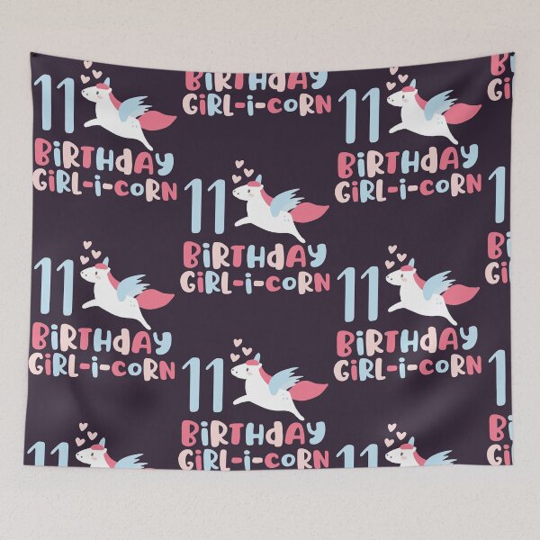 Item preview, Kids Birthday Girl-i-Corn Unicorn Alicorn Lovers Happy 11th Bday graphic designed and sold by doodabobs.